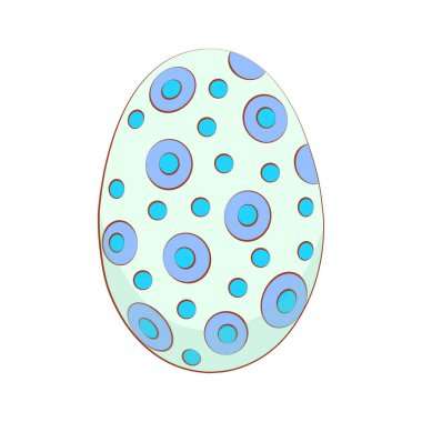 Colorfully decorated Easter egg with circles. Happy easter. Cute cartoon vector easter egg