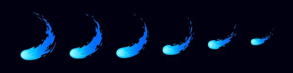 Útok Smrkovým Mečem Modrý Úder Kruhový Plamen Animace Pro Hru — Stockový vektor
