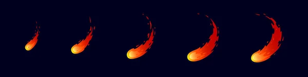 Спрайт Лист Огонь Меч Атаки Огонь Красный Удар Круг Пламя — стоковый вектор