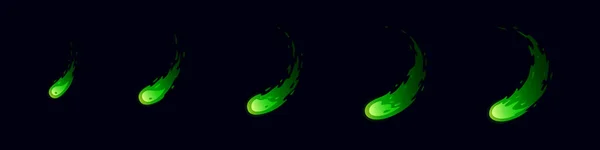 Útok Smrkovým Mečem Zelený Úder Kruhový Plamen Animace Pro Hru — Stockový vektor