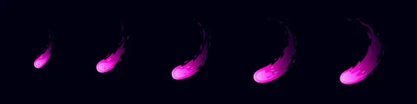 Útok Smrkovým Mečem Úder Růžovou Barvou Kruhový Plamen Animace Pro — Stockový vektor