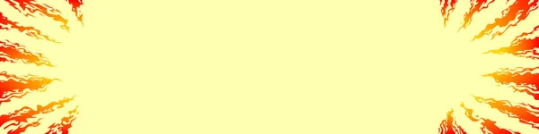 Язики Вогню Спрямовані Центру Жовтому Тлі Комікс Фантастичний Фон Червоного — стоковий вектор