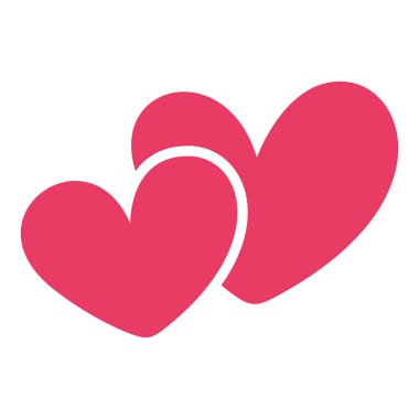 Arka plandan izole edilmiş pembe kalpler. Sevgililer Günü kalpleri. Düz çizim. Aşkın, aşkın ve evliliğin sembolleri.