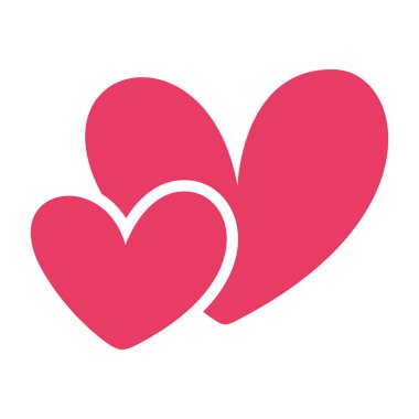 Arka plandan izole edilmiş pembe kalpler. Sevgililer Günü kalpleri. Düz çizim. Aşkın, aşkın ve evliliğin sembolleri.