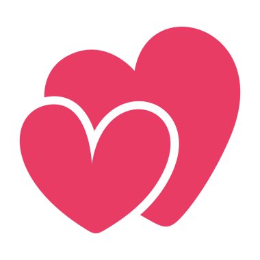 Arka plandan izole edilmiş pembe kalpler. Sevgililer Günü kalpleri. Düz çizim. Aşkın, aşkın ve evliliğin sembolleri.