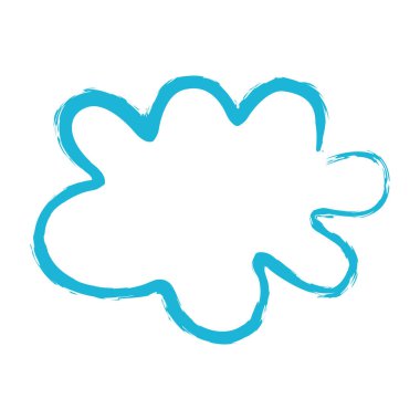 El yapımı bulut çizimi. Kalem çizim tarzı çerçeve, karalama. Metin için mavi bulut. Vektör