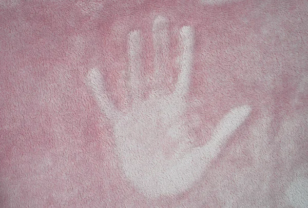 Footprint People Hand Surface Fabric Copy Space Selective Focus — Stock Photo, Image