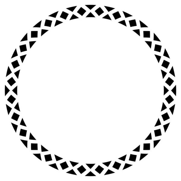 Αφηρημένη Αζτέκων Πλαίσιο Κύκλος Φυλετικό Έθνικ Μοτίβο Μαύρο Και Άσπρο — Φωτογραφία Αρχείου