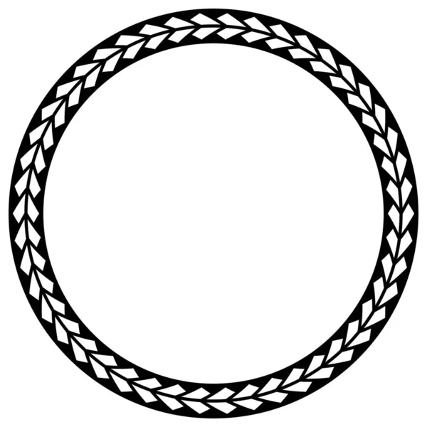 Abstract Aztec Frame Circle Tribal Ethnic Pattern Black White Color — Stock Photo, Image