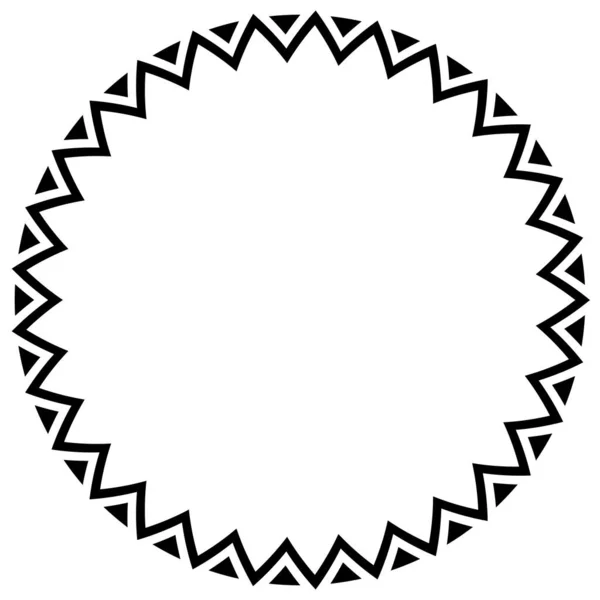 Streszczenie Azteckiej Ramki Koło Plemienny Etniczny Wzór Czarno Biały Kolor — Zdjęcie stockowe