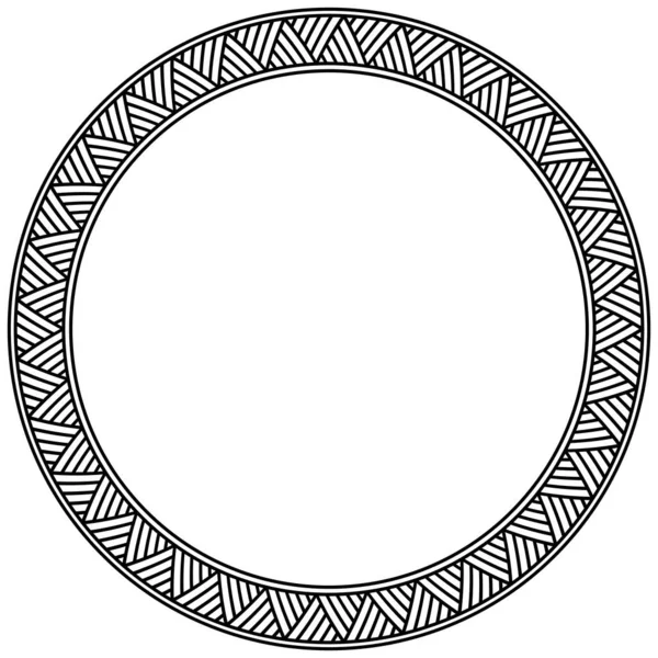 阿兹特克帧 在黑白相间的背景下 圈出部族的族群模式 纹身的概念 — 图库照片