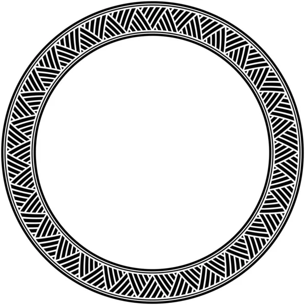 Abstraktní Aztécký Rám Kruh Kmenové Etnické Vzory Černobílé Barvě Pozadí — Stock fotografie