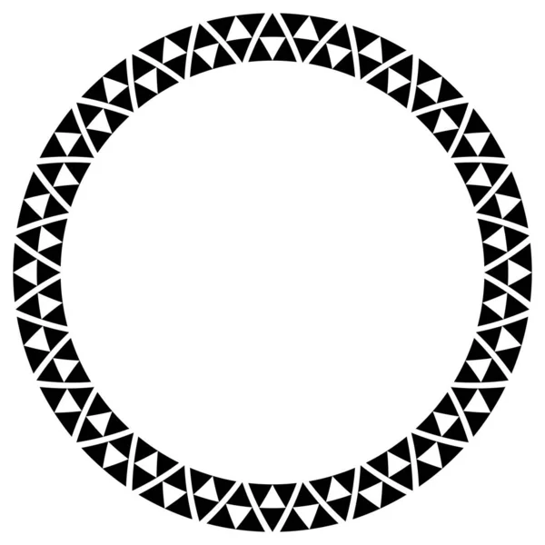 Абстрактна Рама Ацтеків Коло Племінного Етнічного Зразка Чорно Білому Тлі — стоковий вектор