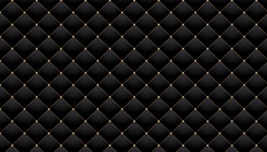 Rhombus siyah ve altın rengi arkaplan. Davetiye kartı duvar kağıdı için klasik deri desenli lüks şablon.