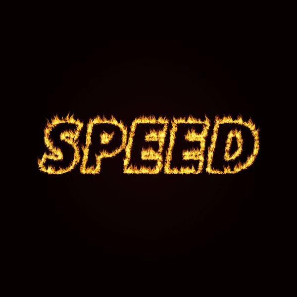 Image Speed Text Fire Isolated Black Background Elements Graphic Design — Stock Photo, Image