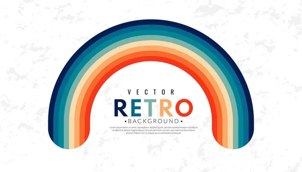 Abstract Minimalist Retro Background Colorful Rainbow Stripes Elements 70S Lines — Stock Vector