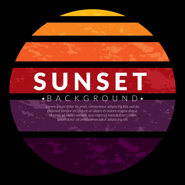 Retro Vintage California Sunset Logo Abzeichen Auf Schwarzem Hintergrund Für — Stockvektor