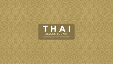 Tayland desenli arka plan. Thai çiçek tarzı konsept. Grafik vektör düz tasarım biçimi.