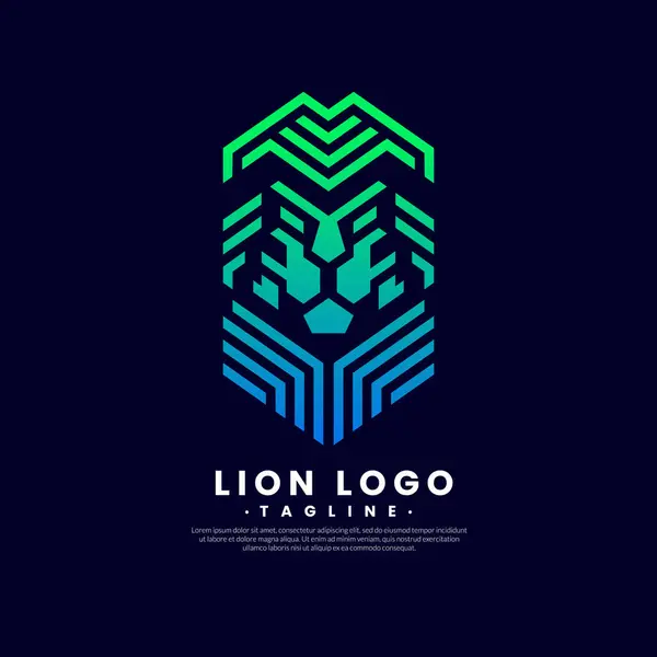 Lion Λογότυπο Μοντέρνο Σχεδιασμό Γραφική Διανυσματική Επίπεδη Σχεδίαση — Διανυσματικό Αρχείο