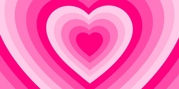 Монохромный Горизонтальный Фон Туннеля Форме Сердца Радужный Романтический Узор Розовые — стоковый вектор
