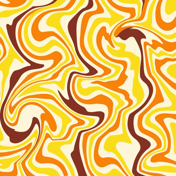 Κυματιστό Τετράγωνο Φόντο Κίτρινο Πορτοκαλί Και Καφέ Χρώμα Εικονογράφηση Διάνυσμα — Διανυσματικό Αρχείο
