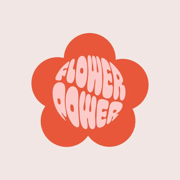 Retro Flower Power Slogan Trendy Groovy Print Design Posters Stickers Royalty Free Stock Illustrations