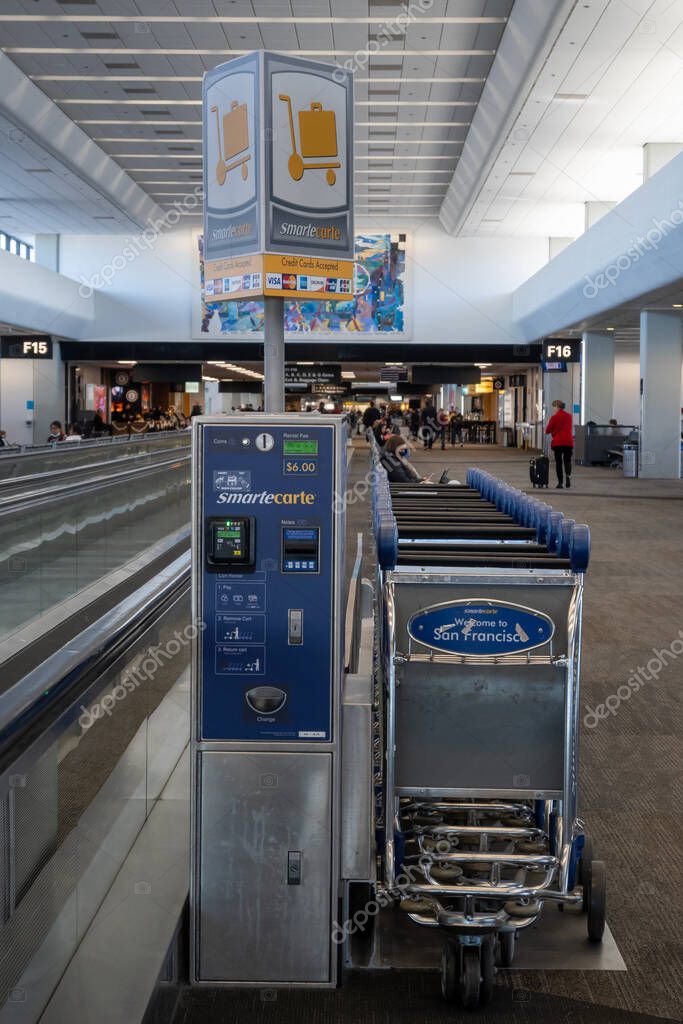 Sacramento, Dec 12, 2022. Row of Smartcarte viewed from the front, and