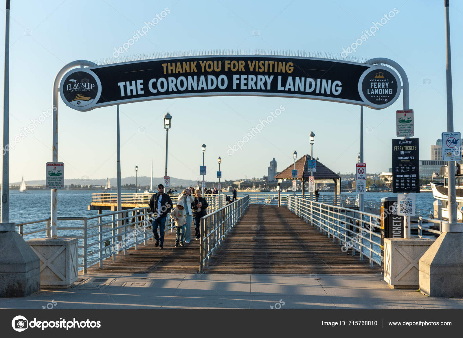 San Diego April 2024 Coronado Island Ferry Landing Featuring Passengers