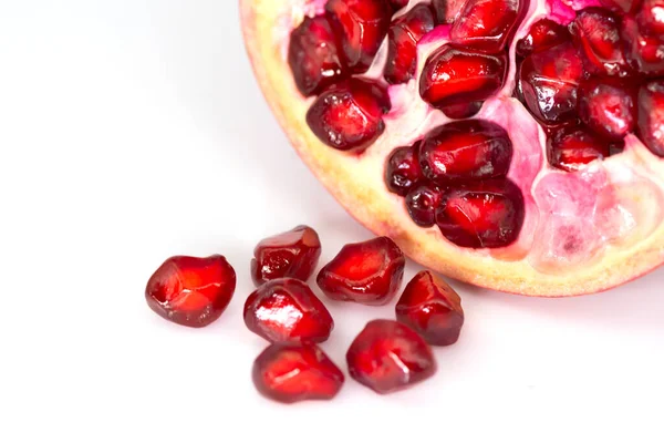 stock image In the area of pomegranate on white background.