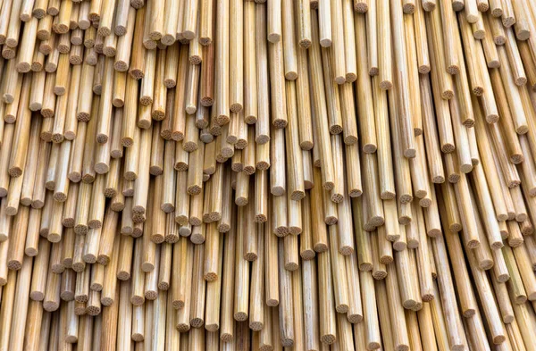 Många Bambupinnar Staplade Använd För Bakgrundsbild Som Rak Linje Mönster Stockbild