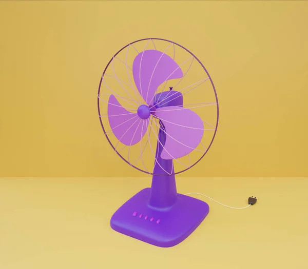 3D purple electric fan, Realistic object, 3D mock up. 3D render illustration.