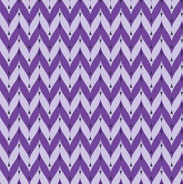紫と白の編みでシームレスなパターン テキスタイル ファブリック ファッションのためのグラフィックデザイン ベクターイラスト — ストックベクタ