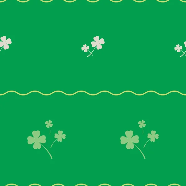 Seamless Pattern Saint Patrick Day Symbol Green Shamrock Background Vector — Stock Vector