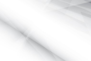 Soyut beyaz ve gri renkli, geometrik şekilli modern tasarım arka planı. Vektör illüstrasyonu.