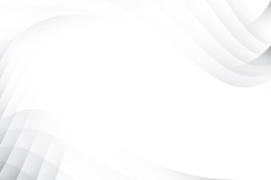 Soyut beyaz ve gri renkli, geometrik yuvarlak şekilli modern tasarım arka planı. Vektör illüstrasyonu.