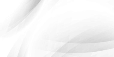 Soyut beyaz ve gri renk, modern tasarım çizgileri geometrik yuvarlak şekilli arka plan, dalga deseni. Vektör illüstrasyonu.