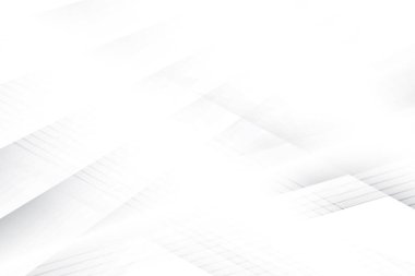 Soyut beyaz ve gri renkli, geometrik şekilli modern tasarım arka planı. Vektör illüstrasyonu.