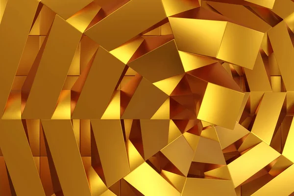 Abstrakte Geometrische Goldfarbe Hintergrund Polygon Niedriges Poly Muster Darstellung — Stockfoto