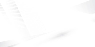 Soyut beyaz ve gri renkli, geometrik şekilli modern tasarım arka planı. Vektör illüstrasyonu.