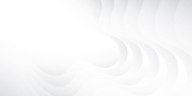 Soyut beyaz ve gri renk, geometrik yuvarlak şekilli modern tasarım çizgileri. Vektör illüstrasyonu.