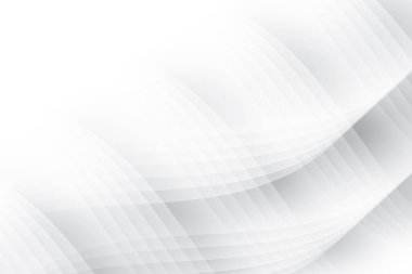 Soyut beyaz ve gri renk, geometrik yuvarlak şekilli modern tasarım çizgileri. Vektör illüstrasyonu.