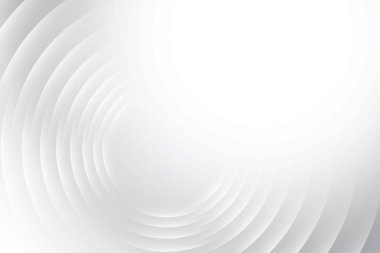 Soyut beyaz ve gri renk, geometrik yuvarlak şekilli modern tasarım çizgileri. Vektör illüstrasyonu.