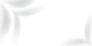 Soyut beyaz ve gri renkli, geometrik yuvarlak şekilli modern tasarım arka planı. Vektör illüstrasyonu.