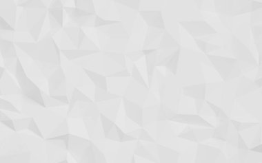 Soyut geometrik beyaz ve gri arkaplan, çokgen, düşük polyester desen. 3 Boyutlu resimleme.