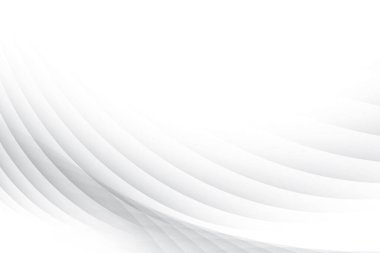 Soyut beyaz ve gri renk, geometrik yuvarlak şekilli modern tasarım çizgileri. Vektör illüstrasyonu.