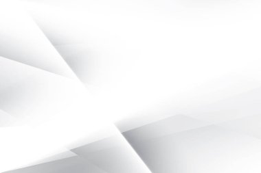 Soyut beyaz ve gri renkli, geometrik şekilli modern tasarım arka planı. Vektör illüstrasyonu.