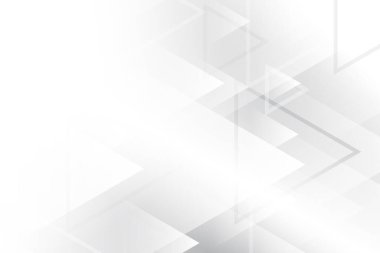 Soyut beyaz ve gri renk, geometrik üçgen şekilli modern tasarım arka planı. Vektör illüstrasyonu.