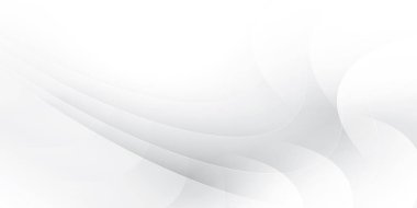 Soyut beyaz ve gri renk, geometrik yuvarlak şekilli modern tasarım çizgileri. Vektör illüstrasyonu.