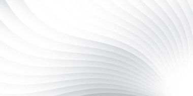 Soyut beyaz ve gri renk, modern tasarım çizgileri geometrik yuvarlak şekilli arka plan, dalgalı desen. Vektör illüstrasyonu.