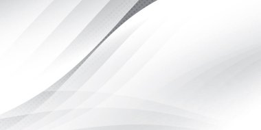 Soyut beyaz ve gri renk, modern tasarım çizgileri geometrik yuvarlak şekilli arka plan, nokta deseni. Vektör illüstrasyonu.